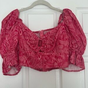 C/Meo Collective argyle pink crop top